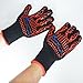 Platinum UMD 932F Oven and BBQ Mitts Cut Heat Resistant Gloves,Chef Supplies Accessories,100% Cotton Lining, Stripes for Ultimate Grip, Perfect for Kitchen, Baking, Grilling, Barbecue EN407 Certified