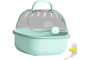 Leefasy Hamster Travel Carrier Cage, Small Animal Carry Case, Portable Hamster Travel Carrier for Small Animal, Blue