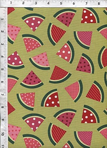 Robert Kaufman Ann Kelle "Metro Market" Watermelon Green Fabric