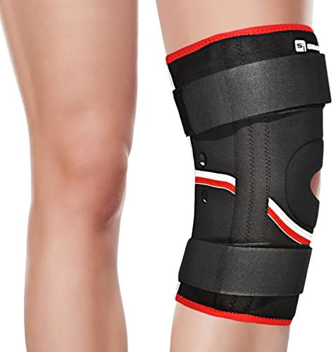 SimplyJnJ Open Patella Knee Sleeve w/ Flexible Side Stabilizer Stays (Medium) + Bonus 3-Piece Resistance Loop Band Kit &amp; eBook