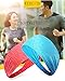 3PACK Women Sports Headband/Non-Slip Sweatband Hairband for Cycling/Running/Walking for Men Girls Boys Teens (Peach Stripe,skey Blue Melange,Grey Melange)