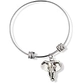 Elephant Head Fancy Charm Bangle