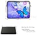 Meffort Inc 15 15.6 inch Neoprene Laptop Sleeve Bag Carrying Case with Hidden Handle and Adjustable Shoulder Strap - Blue Purple Butterfly