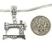 Antique Sivertone Sewing Machine Dangle Large Hole Slider Charm for Snake Chain Charm Bracelet