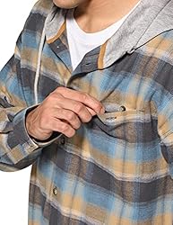 CQR Men's 100% Cotton Plaid Flannel Shirt, Long