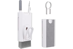IFTHFOUR Laptop Keyboard Cleaner Kit, 8-in-1 Electronics Screen Cleaning Tool, Multifunction Brush for Camera Lens/Phone/MacBook/Phone/iPad/PC/Airpods pro/Electronic with Mist Spray(White)