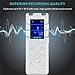 Digital Voice Activated Recorder, WEEFUN 8GB Rechargeable Sound Audio Dictaphone, Double Microphone with A-B Repeat, Memory Expansion, Built in Noise Reduction Function Recording Device ( White )