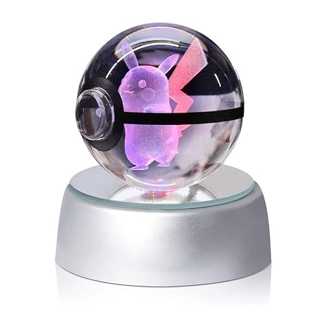WZLPY 3D Crystal Ball LED Nachtlicht Kinder Geschenk Lampe 50mm Ball Automatische Verfärbungsbasis