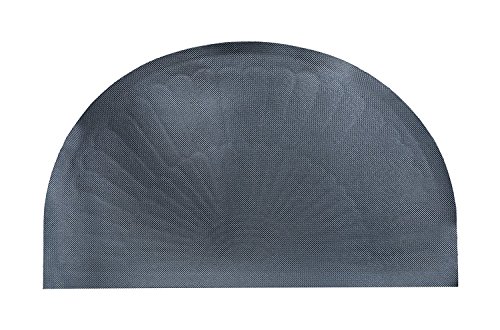 Half Round Door Mat Entrance Rug Floor Mats, Waterproof Floor Mat Shoes Scraper Doormat, 18''x30'' Patio Rug Dirt Debris Mud Trapper Out Door Mat Low Profile Washable Carpet (Black)