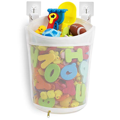 Tenrai Clever Zippered Mesh Bath Toy Organizer, Multiple Ways to Hang