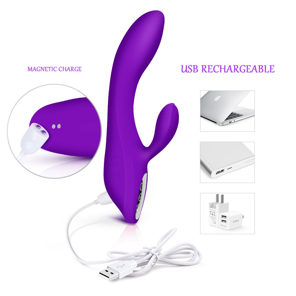 G Spot Rabbit Dildo Vibrator Vagina Dual Motor Clitoris Stimulator Rechargeable Waterproof Silicone Massager Adult Sex Toys for Women Couples Set