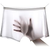 Digital baby Men's Traceless Underwear Ice Silk Boxer Brief sexy see-through transparent briefs