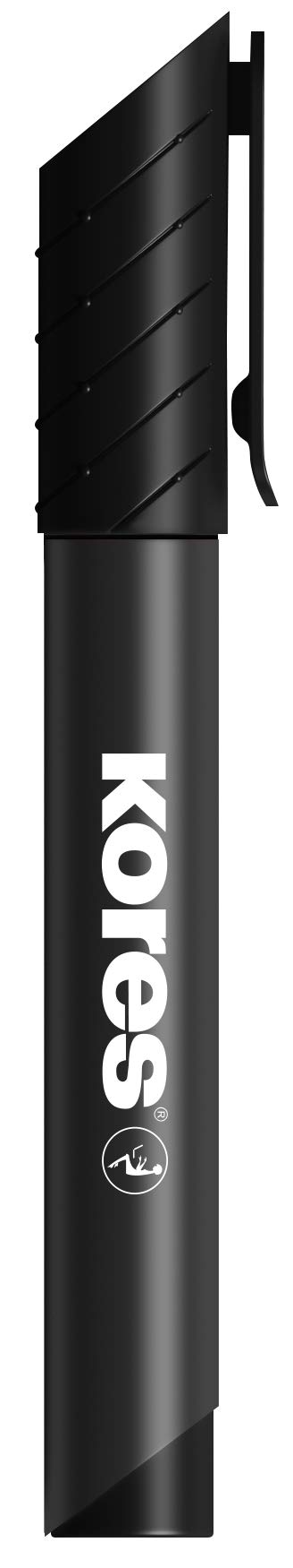Kores - Black Permanent Marker Pens - K-Marker XP1, Round Tip Marker Pen - Waterproof Marker Pens for All Surfaces - Back to School Supplies, Office Supplies - Pack of 12