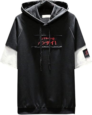 white half sleeve hoodie