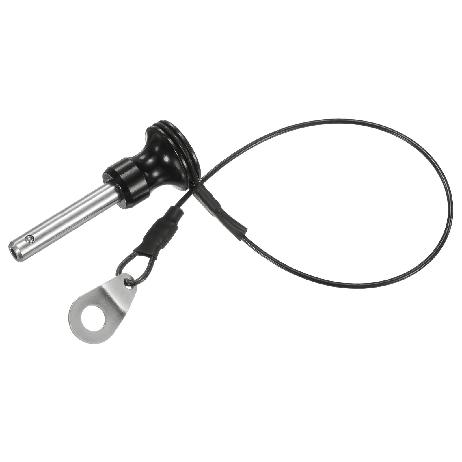 M METERXITY Ball Locking Pin, 1/4" [6mm] Dia., 31/32 [25mm] Usage Length Push-Button Quick Release Pins W Lanyard Cable for Speaker/Aviation/Gym/Machine [304 Stainless Steel]