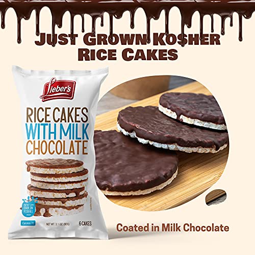 LIEBERS Milk Chocolate Rice Cakes, Kosher Certified Dairy, Gluten Free