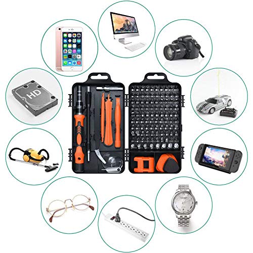 Gocheer Schraubendreher Set Klein，115 in 1 Schraubendreher für Handy Präzisionsschraubendreher Set für iPhone,Laptop,Tablet,Uhren,Kamera,Elektronik Set