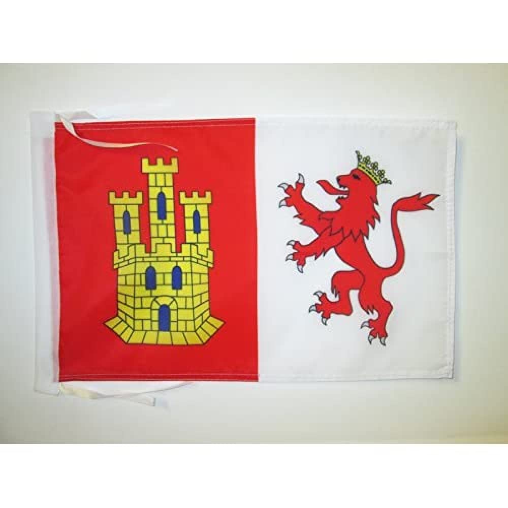 AZ FLAG - Province of Cáceres Flag - 18'' x 12'' - 100% Polyester Caceres Small Banner with Two Cords - Fade Resistant - Vivid Colors - 18x12 in - 45x30 Cm — image 1