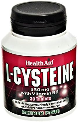 HealthAid L-Cysteine 550mg - 30 Tablets, 30 count (Pack of 1)