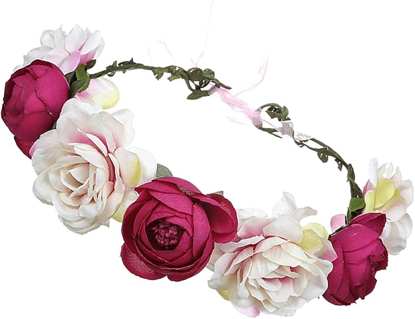 Blumenkrone Stirnband – Boho Blumen Haarreif, Einstellbare Größe, Für Hochzeit, Festival, Party, In Blau & Lila