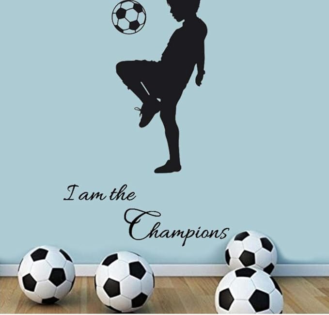 Zshhy Calcomanía de pared de fútbol Pvc Calcomanías para habitaciones