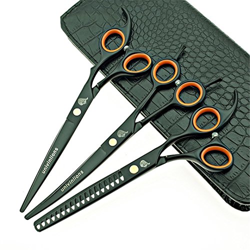 Jiansy Pet Scissors Curved Dog Beauty Scissors Animal Scissors Trim Dog Scissors Dog Cat Haircut Set Leather case