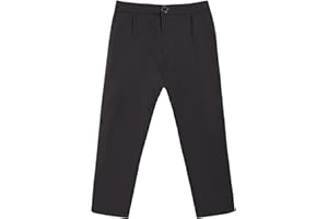 LOLANTA Boys Dress Pants School Uniform Pants Kids Relax Fit Trousers, Flat Front, Solid, Half Elastic 4-14 Years