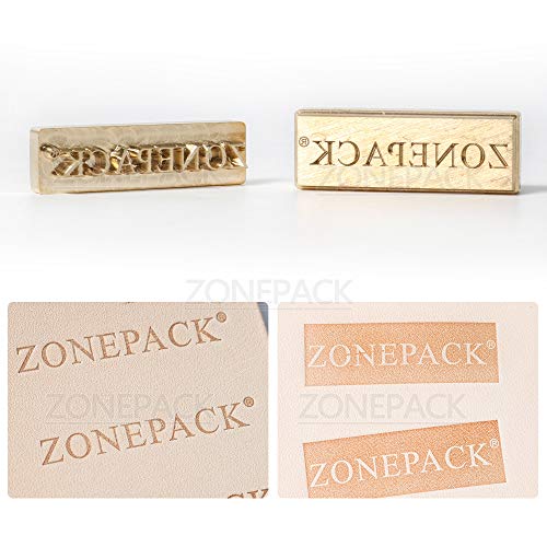 ZONEPACK Custom Logo Hot Foil Stamping Brass Mold Branding Iron Wood Burning Stamp Heating for Leather Wood Paper (Small Than 2''x2'' with 0.19'' Hole on Back)