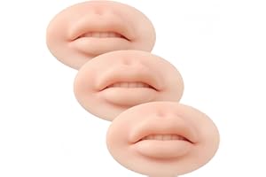 LYUXZAD Tattoo Fake Lips 3 Pieces 5D Fake Lips, Silicone Lips for Makeup Practice, Soft Tattoo Practice Lips Model for Semi Permanent Make Up Supplies