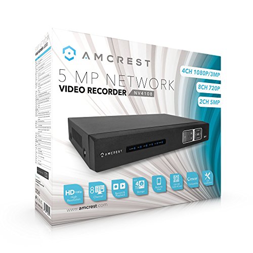Amcrest Wireless IP Video Security System NV4108 1080p NVR (8CH 1080p