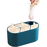 Popsicle Molds 6 Pieces Reusable Ice Pop Molds for Kids BPA Free Ice Cream Molds for Kids (Blue)