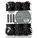 BONTIME All-Purpose Twisted Cotton Rope - 32 Feet Length,1/3 Inch Diameter,Black,Pack of 3