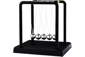 Supernine Black Mini Newton Cradle Balance Balls Pendulum Newton Cradle Pendulum Swing Ball Gift for Christmas Thanksgiving