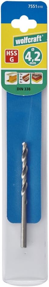 wolfcraft HSS Metal Drill Bit, ground I 7551010 I For drilling into hard materials, Silver, ø4,2x75mm - Image 5