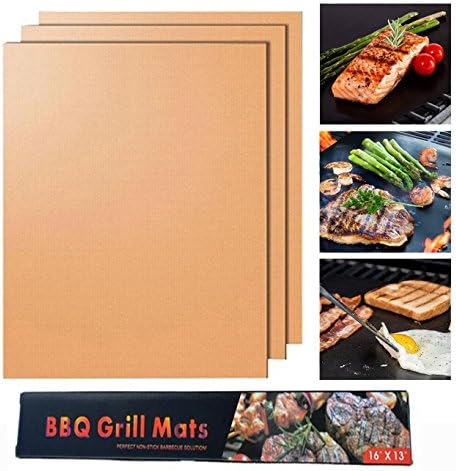 AOXIANG Non-Stick BBQ Grill Baking Mats BBQ Accessories for Gas, Charcoal, Electric Grill and More-FDA-Approved, PFOA Free, Reusable and Easy to Clean