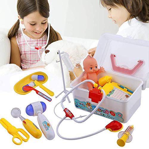 image for STONEKAE Doctor Kit for Kids, 25 Pieces Pretend-n-Play Dentist Medical