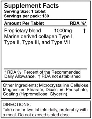 UltraColl Marine Collagen 1000mg x 1080 Tablets (6 Bottles of 180 Tablets - Image 4