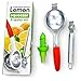 Aprika Zester Peeler and Lemon Spritzer Manual Juicer Citrus Press, Extra Large, Silicone Handles, Heavy Duty