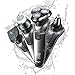 Men's Rechargeable Electric Razor shaver for Men with USB Fast Charging, 4 in 1 Wet/Dry Waterproof Travel Rotary Shaver, Beard Trimmer and Nose Hair Trimmer for men