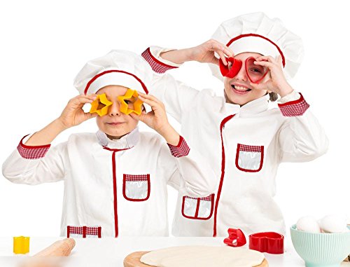 4Pcs Kids Chef Role Play Costume Set fedio Chef Dress up Set for Children(Ages 2-4) - Image 3