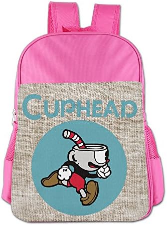 4-16 Years Kids Cuphead Video Game Backpack School Bag (2 Colors) Pink