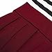 Vessos Women Crew Neck Short Sleeve Striped Slim Fit Mid Legth Swing Dress Black+Wine Red Medium