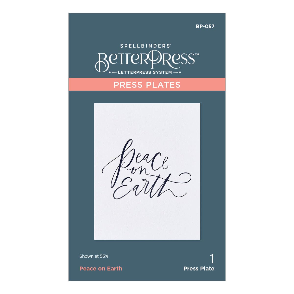 Spellbinders Peace on Earth Press Plate from The BetterPress Christmas Collection