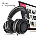 Ailihen MX-06 Over Ear Headphones with Microphone and Volume Control Bass Stereo Adjustable Headsets for iOS Android Smartphones Laptop Tablets Computer MP3/4 (Black Grey)