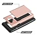 SAMONPOW Wallet Cover for Galaxy Note 9 Case Hybrid Dual Layer Protective Case Card Holder Shell Anti Scratch Hard Soft Rubber Bumper Cover Case for Samsung Galaxy Note 9 Rose Gold