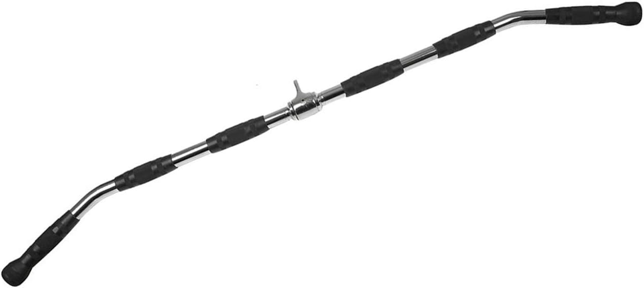 FITSY® Gym Cable Machine Attachment (Option): Chrome LAT Pull Down Bar with Swivel - 28, 30 & 45 Inches, Pro Duty D Handle - 20, 25, 28 & 35 Inches