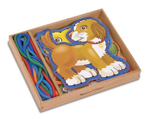 Melissa & Doug Lace and Trace Activity Set: Pets - 5 Wooden Panels and 5 Matching Laces