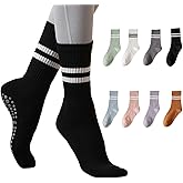 Dr.Pedi 8 Pairs Yoga Socks with Grip for Women Pilates Socks with Non Slip Anti Skid Gripper Socks for Barre Ballet Barefoot Hospital