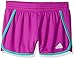 adidas Big Girls' Knit Short 3 Inseam, Shock Purple/Shock Mint, Large/14