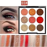 Eyeshadow Palette Makeup Matte Shimmer 9 Colors High Pigmented Cosmetic Eye Shadows (C)
